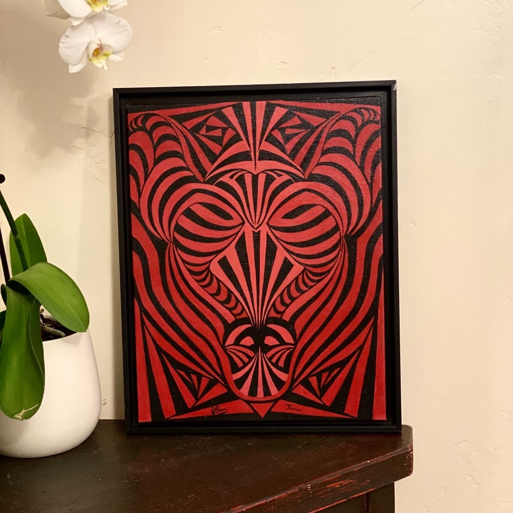 Reliable strength of Taurus painting artist J. Cruz Original art work zodiac